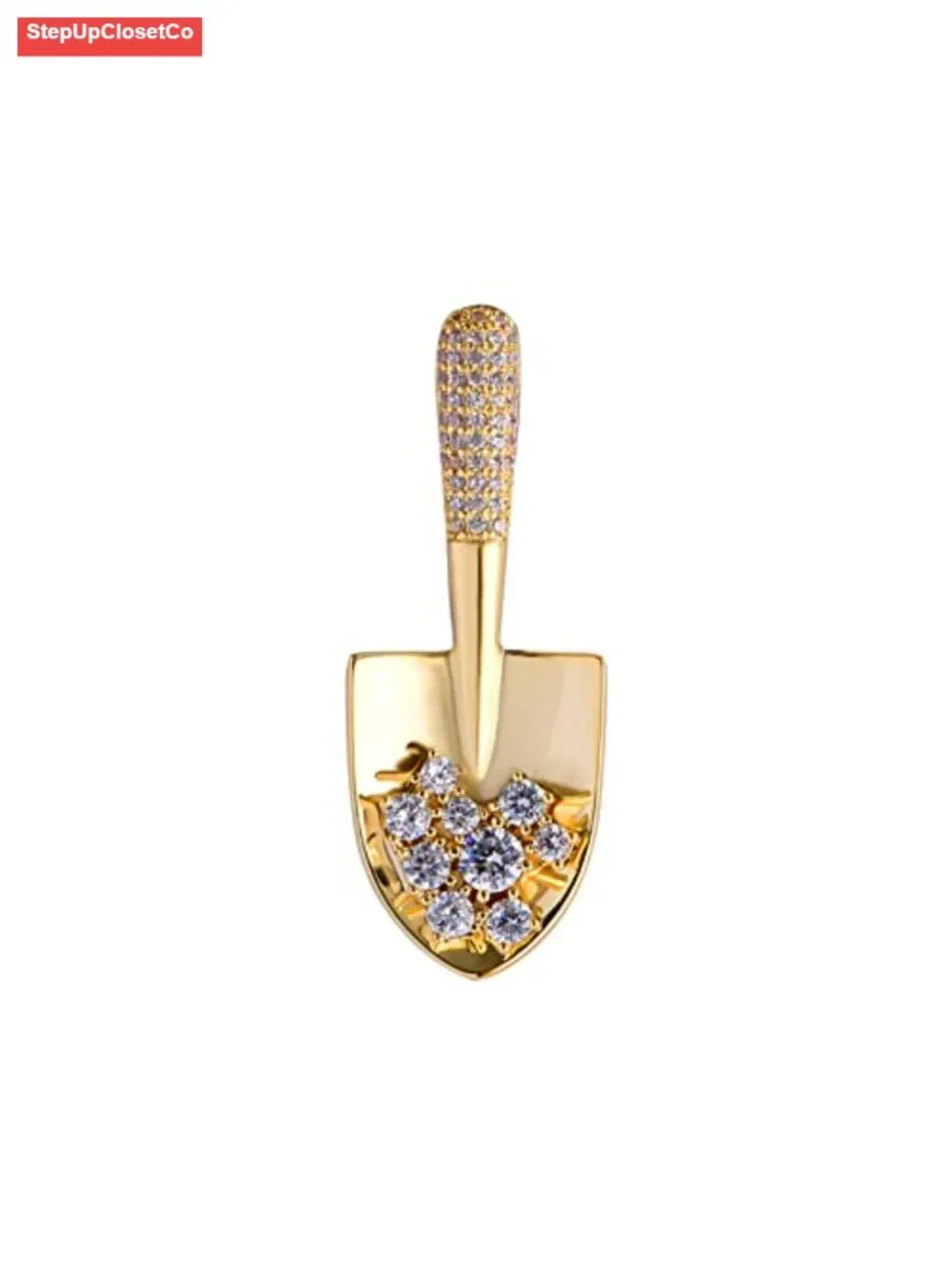 Gold Plated Copper Brooch Pin with Zircon Gemstone - Stylish Women's Costume